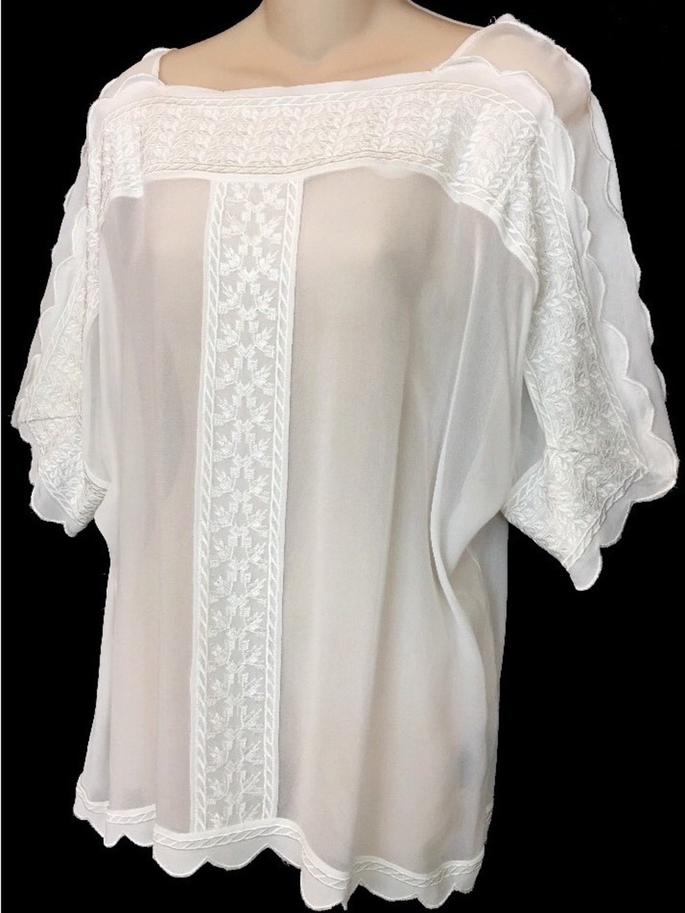 Isabel marant etoile Sheer White Embroidered Boho Blouse